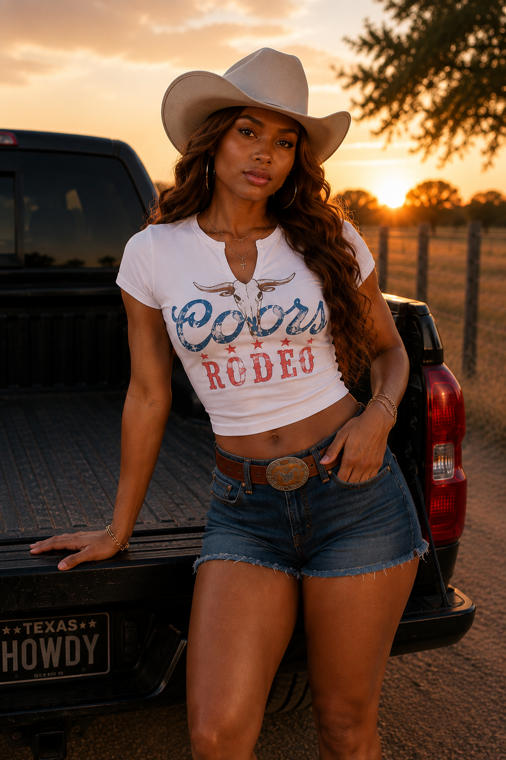 Coors Rodeo V Neck Top