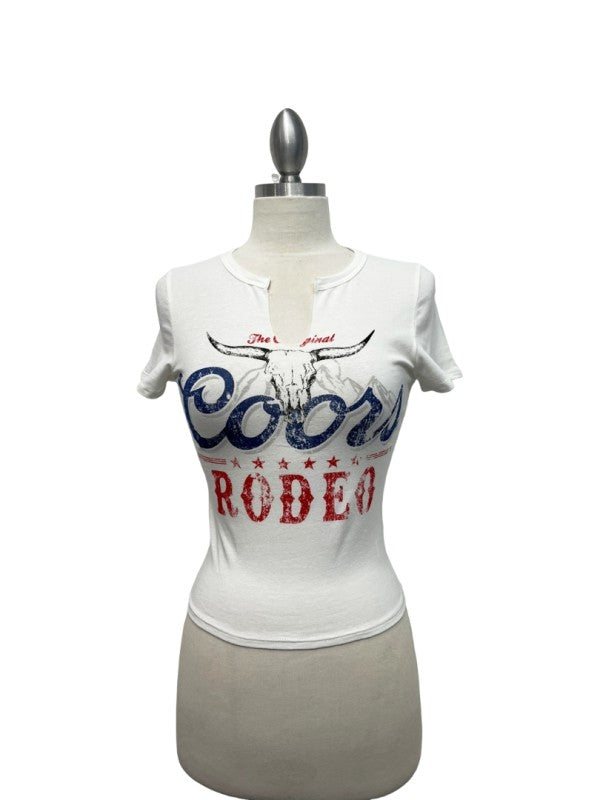Coors Rodeo V Neck Top
