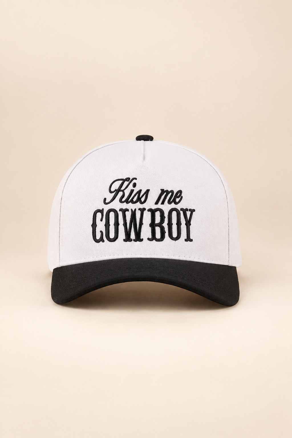 Kiss Me Cowboy Two Tone Canvas Cotton Cap