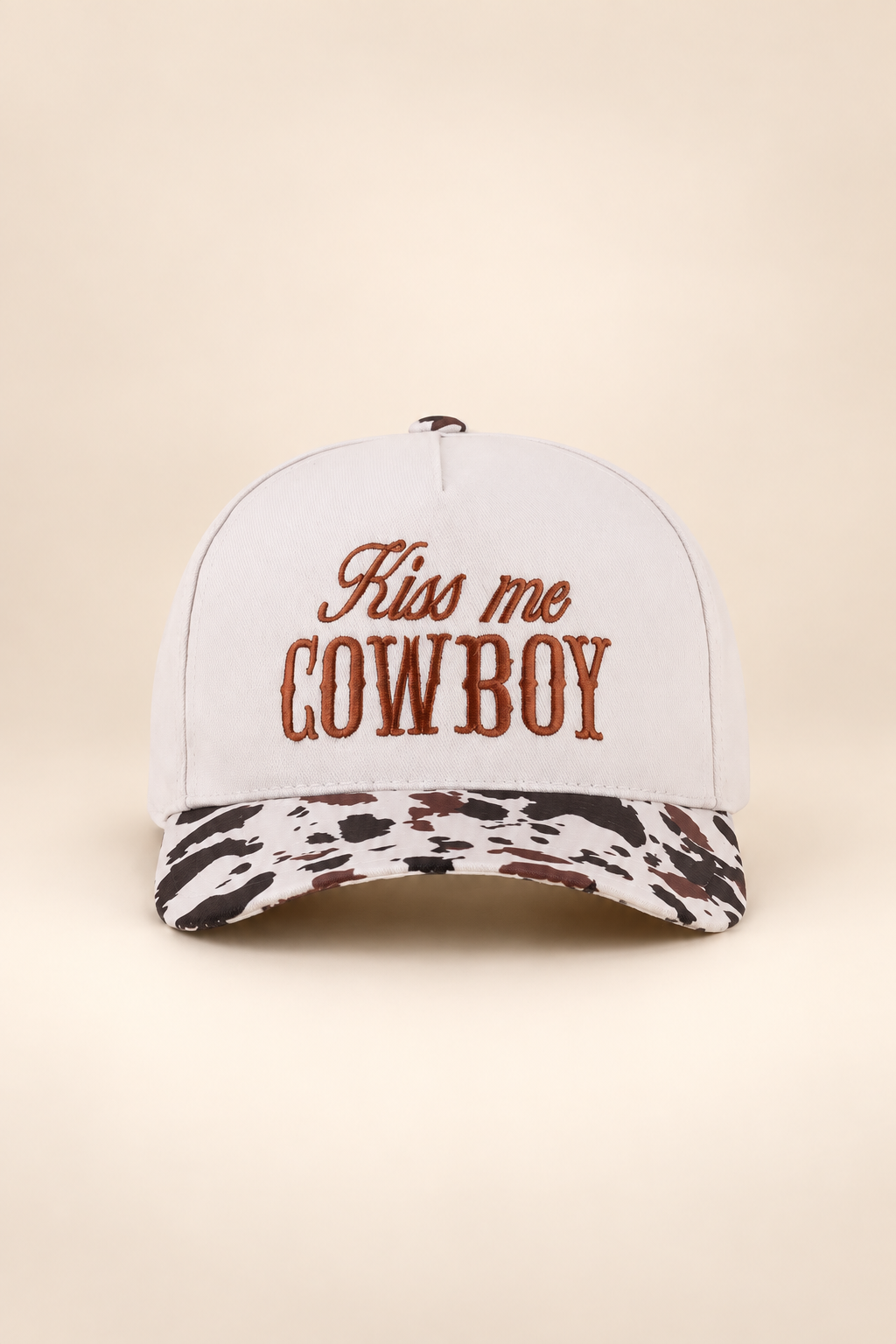 Kiss Me Cowboy Two Tone Canvas Cotton Cap