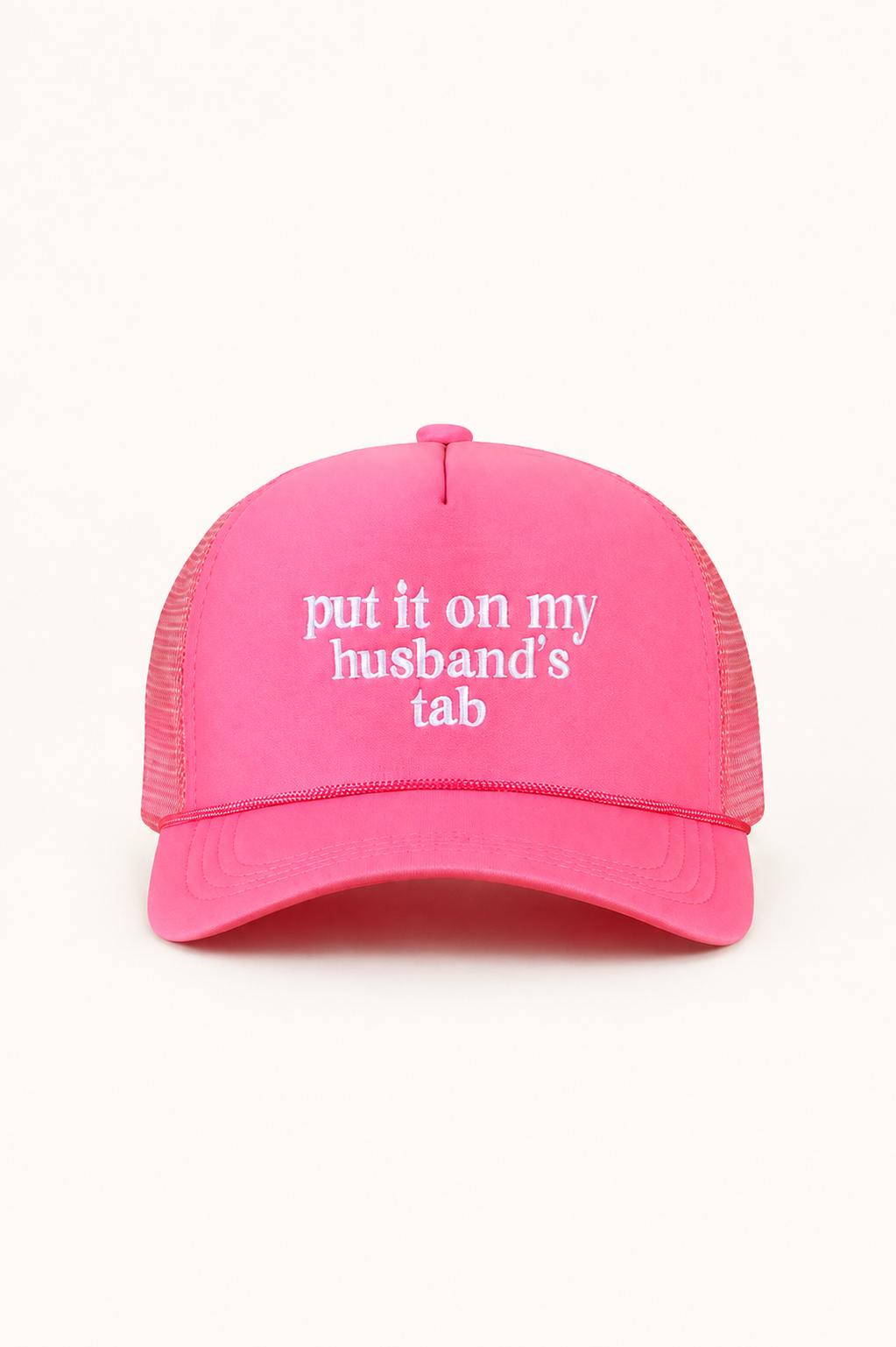 Put It On My Husbands Tab Mesh Trucker Cap